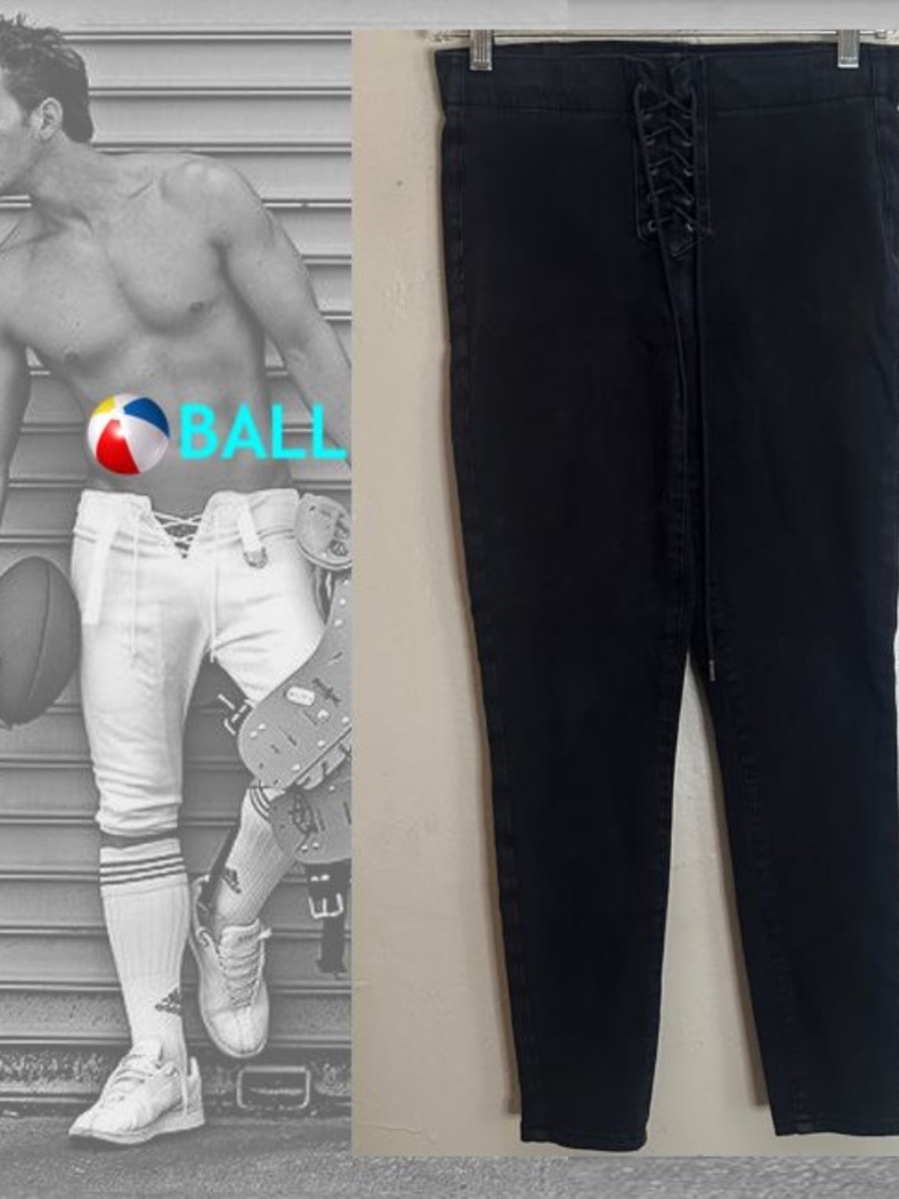 Ball Football Style Pants 28-30" waist 26" inseam Gently worn Cotton/spandex
